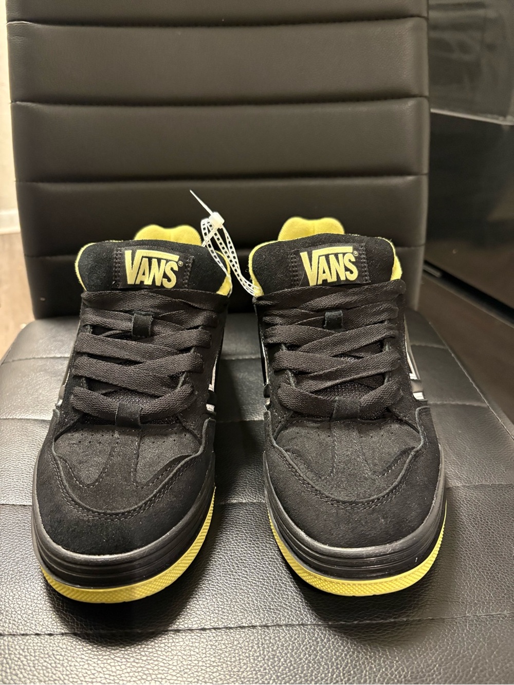 Vans Black and Yellow Suede Low-Top Sneakers